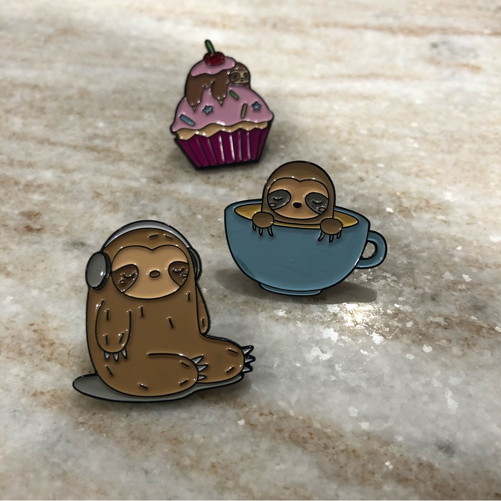 Adorable Set of Sloth Pins